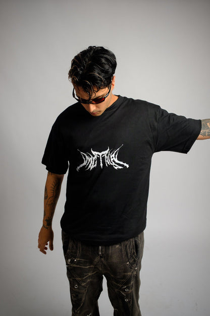 LOGO-PRBR Camiseta preta estampa branca